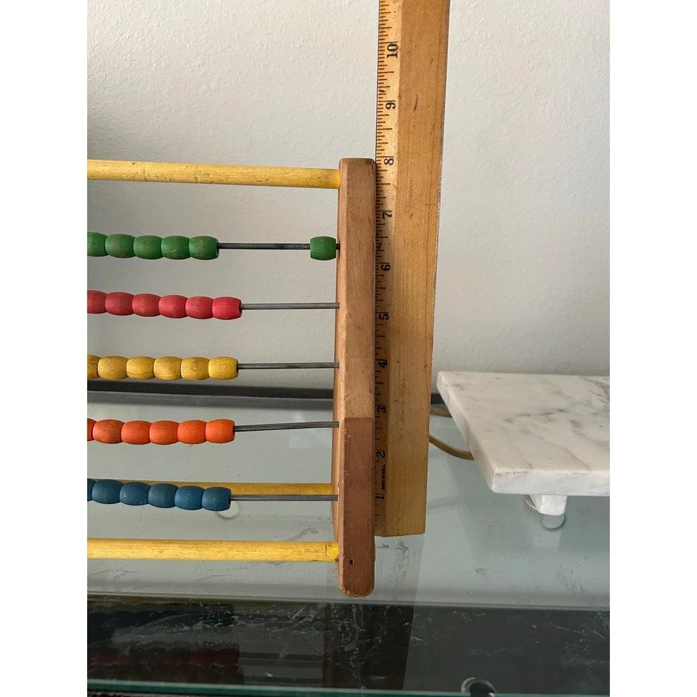 Vintage Sandberg Wooden Abacus with Colorful Beads